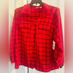Kim Rogers Red and Black Roomtile Blouse
